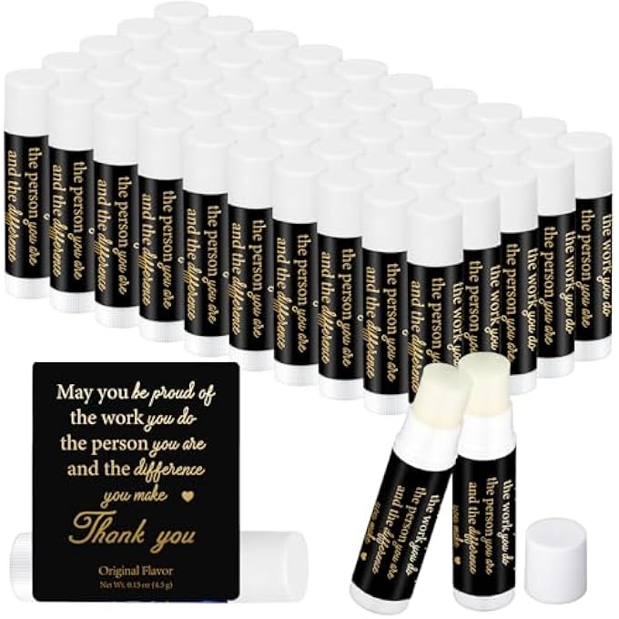 Siifert 50 PACK EMPLOYEE APPRECIATION GIFTS BULK VALENTINE TEACHER STUDENTS GIFTS LIP BALM STAFF TEAM COWORKER APPRECIATION THANK YOU GIFT MOISTURIZING LIP GLOSS FOR WOMEN MEN TEACHER STAFF(BE PROUD) - Image 1